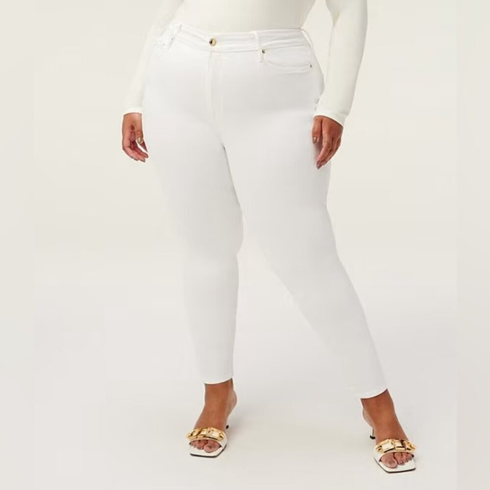 Good American White High Rise Skinny Jeans